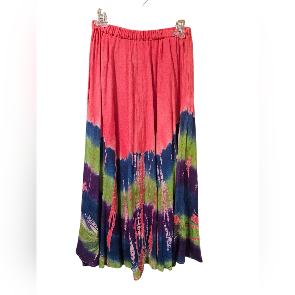 Soft Surroundings Maxi Skirt Petite XS Colorful Broom Hippie Peasant lined Nwt